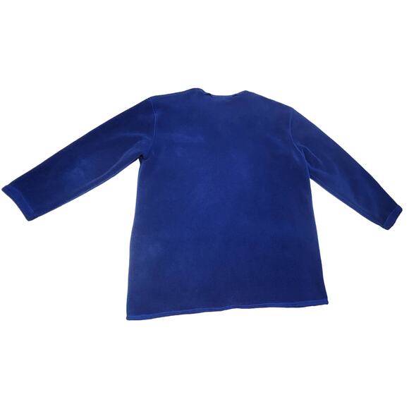 Jones New York Sportswear‎ Button-up Blue Soft Fleece Cardigan Overcoat Medium - Picture 5 of 5